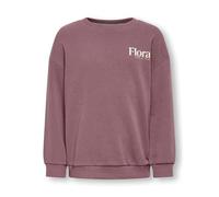 Sweatshirt KIDS ONLY "KMGGEORGIA LIFE LS PRINT UB SWT NOOS", Mädchen, Gr. 122, rose braun print:floral, Sweatware, Obermaterial: 60% Baumwolle, 40% Polyester, unifarben, loose fit normal, Rundhals, Ri
