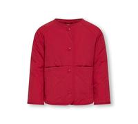 Steppjacke KIDS ONLY "KMGROSALINA QUILTED JACKET OTW NOOS", Jungen, Gr. 122, barbados cherry print:strawberry, Web, Obermaterial: 100% Nylon, unifarben, normal normal, Rundhals, eingefasste Kante, Jac