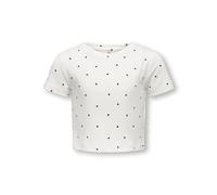Only Mädchen-T-Shirt Kogbella Life Short AOP S/S – Cloud Dancer, 146/152, 95% Baumwolle, 5% Elasthan