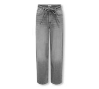 Relax-fit-Jeans KIDS ONLY "KOGGIANNA STRAIGHT DNM PIM757 NOOS", Mädchen, Gr. 134, N-Gr, blau (medium grau denim), Denim/Jeans, Obermaterial: 100% Baumwolle, unifarben, relaxed fit knöchellang, Jeans (
