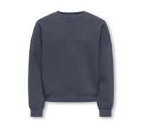 Sweatshirt KIDS ONLY "KOGSWEAT L/S CREW OVERSIZE SWT NOOS", Mädchen, Gr. 134/140, blau (ombre blau), Sweatware, Obermaterial: 60% Baumwolle, 40% Polyester, unifarben, Basic, loose fit hüftlang, Rundha