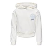 ONLY Kids Mädchen Hoodie Kapuzenpullover Sweatshirt mit Kapuze und großem Rückenmotiv KOGCooper Life Love 15364630 Cloud Dancer Smile/XOXO/Vintage Indigo/Ballad Blue 158/164