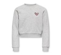 ONLY KIDS Mädchen Swaetshirt KOGRITA L/S SHORT O-NECK BRU BF SWT (DE/NL/SE/PL, Numerisch, 140, Regular, light grey melange)