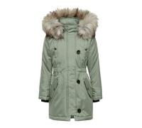 ONLY Kids Mädchen Winterjacke KOGIris Parka Kinderjacke mit Fellkapuze 15245678 Desert Sage/Fur Light Grey 164