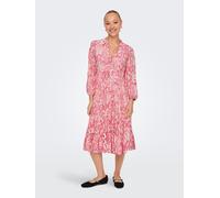 ONLY Kleid Onlmilana 7/8 Dress – V-Ausschnitt, 7/8-Ärmel, Knopfverschluss – Cloud Dancer S