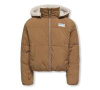 Steppjacke KIDS ONLY "KOGMARIA REVERSIBLE PUFFER JACKET OTW", Mädchen, Gr. 152, braun (toasted coconut), Web, Steppware, Plüsch, Obermaterial: 100% Polyamid, unifarben, modisch, hüftlang, Langarm, Jac