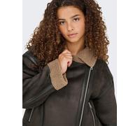 Only Regular Fit Bomberjacke mit Teddyfellkragen Modell 'KENDRA' in Dunkelbraun, Größe L