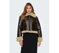ONLY Kunstlederjacke "ONLVERONA" in Braun - Größe M | Damenjacken