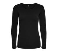 ONLY Damen Onllive Love Life L/S Oneck Top Noos JRS T Shirt, Schwarz, XL EU