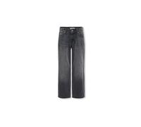 Weite Jeans KIDS ONLY "KOGELLA MW WIDE TAI523 DNM NOOS", Mädchen, Gr. 152, N-Gr, grau (washed schwarz), Denim/Jeans, Obermaterial: 100% Baumwolle, unifarben, lang, Jeans, Baumwolle, mid waist, wide fi