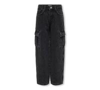 Cargojeans KIDS ONLY "KOGHARMONY WIDE CRGO CARROT AZG659 NOOS" Gr. 158, N-Gr, schwarz (washed black) Mädchen Jeans (31627403-158) washed black