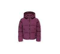 Steppjacke KIDS ONLY "KOGDOLLY SHORT PUFFER JACKET OTW", Mädchen, Gr. 164, lila (mauve wine), Web, Steppware, Obermaterial: 60% Polyester, 40% Nylon, unifarben, casual, normal, Langarm, Jacken (578802