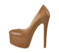 Only maker Frauen Plateau Pumps Klassische High Heels mit Stiletto Absatz Modische Braun 40 EU