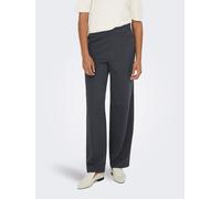 Schlupfhose ONLY "ONLRINA BUTTON PANT JRS NOOS", Damen, Gr. S (36), Länge 32, blau graphite detail:horn buttons, Jersey, Obermaterial: 95% Polyester, 5% Elasthan, unifarben, modisch, regular fit norma