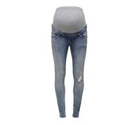 ONLY MATERNITY Damen Olmblush Mid Sk ANK Raw DNM, Medium Blue Denim, S / 32L