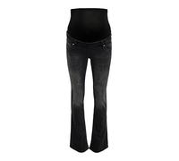 Bootcut-Jeans ONLY MATERNITY "OLMBLUSH MID WAIST FLARED DNM BOX NOOS", Damen, Gr. L (40), Länge 32, schwarz (washed schwarz), Denim/Jeans, Obermaterial: 92% Baumwolle, 6% Elastomultiester, 2% Elasthan