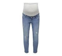 Umstandsjeans ONLY MATERNITY "OLMCATWALK HW MOM AK DES DNM PIM040 NOOS", Damen, Gr. XL (42), Länge 32, blau (light blau denim), Denim/Jeans, Obermaterial: 94% Baumwolle, 4% Polyester, 2% Elasthan, uni