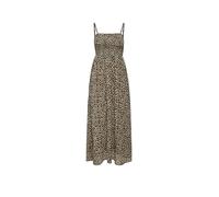 Maxikleid ONLY "ONLELENA VIKKI LIFE STRAP ANK DRESS WVN", Damen, Gr. XS (34), N-Gr, schwarz (schwarz aop:leo), Web, Obermaterial: 100% Polyester, bedruckt, modisch, knöchellang, V-Ausschnitt, ohne Ärm