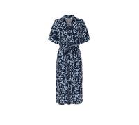Hemdblusenkleid ONLY "ONLYASMIN S/S SHIRT DRESS WVN NOOS", Damen, Gr. S, N-Gr, serenity print:tania flower dressblau, Web, Obermaterial: 100% Viskose, bedruckt, regular fit Midi, Rundhals, Kleider (15