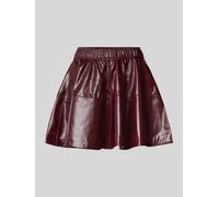 Only Mini-Rock in Lederoptik mit elastischem Bund Modell 'JACKY' in Bordeaux, Größe L