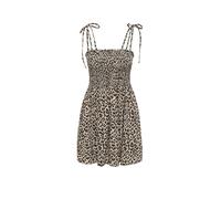 Sommerkleid ONLY "ONLEMMIA SMOCK DRESS PNT", Damen, Gr. XL, N-Gr, schwarz aop:leo, Web, Obermaterial: 98% Polyester, 2% Nylon, bedruckt, stretch fit kurz, ohne Ausschnitt, Kleider Sommerkleid, Materia