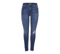 ONLY NOS Damen onlBLUSH MID ANK RAW JEANS REA2077 NOOS Skinny Jeans, per pack Blau (Medium Blue Denim Medium Blue Denim), 34/L32 (Herstellergröße: XS)