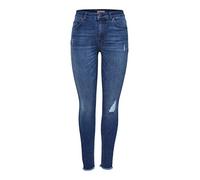 ONLY NOS Damen onlBLUSH MID ANK RAW JEANS REA2077 NOOS Skinny Jeans, per pack Blau (Medium Blue Denim Medium Blue Denim), 34/L34 (Herstellergröße: XS)