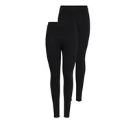 ONLY NOS Damen onlLIVE LOVE NEW Leggings 2-PK NOOS Leggings, 2per pack Schwarz (Black Pack: Black and Black), W(Herstellergröße: L)
