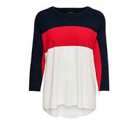 ONLY NOS Damen onlREGITZE 3/4 Pullover KNT NOOS Pullover, per Pack Mehrfarbig (Night Sky Detail: HIGH Risk RED/Cloud Dancer), 40 (Herstellergröße: L)