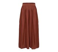 Maxirock ONLY "ONLVENEDIG - Maxilänge mit elastischem Bund für luftigen Komfort", Damen, Gr. L, henna, Web, Obermaterial: 100% Viskose, unifarben, regular fit wadenlang, Röcke Maxirock, Viskose (67747
