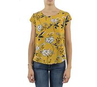 ONLY NOS Damen onlVIC SS Aop TOP NOOS WVN Bluse, per pack Mehrfarbig (Chai Tea Aop: Yellow Flower), Small (Herstellergröße: 36)