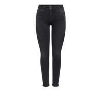 Only Damen Jeans ONLBLUSH MID ANK REA1099 – Skinny, mittlere Taille, Ankle – Schwarz XS/30