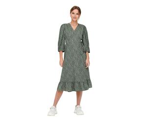Only - "Olivia" Wickelkleid für Damen, V-Ausschnitt, Puffärmel (Balsam Grün) EU 36 / UK 8