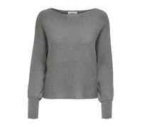 ONLY - ONLADALINE L/S SHORT PULLO KNT NOOS Medium Grey Melange - Gr. - M