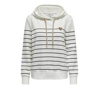 Kapuzensweatshirt ONLY "ONLADELLE L/S STRIPE HOOD SWT", Damen, Gr. XS, cloud dancer stripes:navy blazer, emb. heart (gold), Sweatware, Obermaterial: 60% Baumwolle, 40% Polyester, gestreift, bequem nor