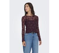 ONLY - ONLALBA L/S LACE TOP JRS decadent chocolate - Gr. - L
