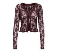 ONLY - ONLALBA L/S V-NECK LACE TOP JRS decadent chocolate - Gr. - M