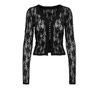 Only Slim Fit Langarmshirt in semitransparenter Optik Modell 'ALBA' in Black, Größe S