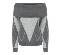 ONLY - ONLALIVIA LS OFF SHOULDER KNT Dark Grey Melange - Gr. - M