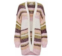 Longstrickjacke ONLY "ONLALYSSA L/S LIFE CARDIGAN CC KNT" Gr. M (38), bunt (whitecap gray stripes:golden spice, syra, papaya, fairy tale) Damen Strickjacken (56926751-M) whitecap gray stripes:golden s