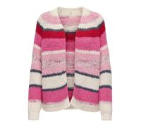 Strickjacke ONLY "ONLALYSSA LIFE LS OPEN CARDIGAN CC KNT", Damen, Gr. L, birch stripes:sea pink, ombre blau, salsa, knockout, Strick, Obermaterial: 100% Polyester, gestreift, regular fit, V-Ausschnitt