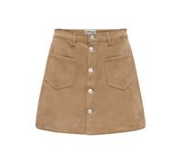 Only Eng anliegender Mini-Rock mit einreihiger Knopfleiste Modell 'AMAZING-STINA' in Camel Melange, Größe M