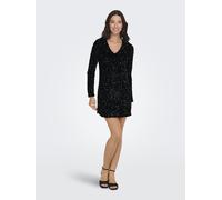 ONLY - ONLANIKA LS SEQUINS V-NECK DRESS WVN Black - Gr. - L