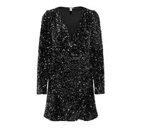 ONLY - ONLANIKA WRAP SEQUIN SHORT DRESS WVN black - Gr. - XS