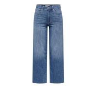 High-waist-Jeans ONLY "ONLANN-MADISON HW CROP WD DNM SOO618NOOS", Damen, Gr. M (38), Länge 32, blau (medium blau denim), Denim/Jeans, Obermaterial: 86% Baumwolle, 13% Polyester, 1% Elasthan, unifarben