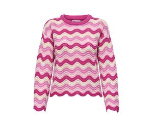 ONLY - ONLASA LS WAVE STRUCTURE O-NECK CC KNT Pink Yarrow - Gr. - S