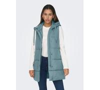 ONLY "ONLASTA - Lange Steppweste mit Kapuze für kalte Tage" regular fit, modisch, Web, Polyester, Kapuze (65598112-S)