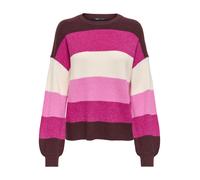 ONLY ONLATIA LIFE L/S STRIPE PULLOV KNT NOOS Damen | FUDGE FUCHSIA RED/WHITECAP G MEL/FUCHSIA P | XL