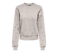 ONLY - ONLATIKA L/S O-NECK GLITTER EMB. BOX SWT pumice stone - Gr. - L