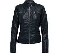 Only ONLBandit Faux Leather Biker Kunstlederjacke schwarz in XXL